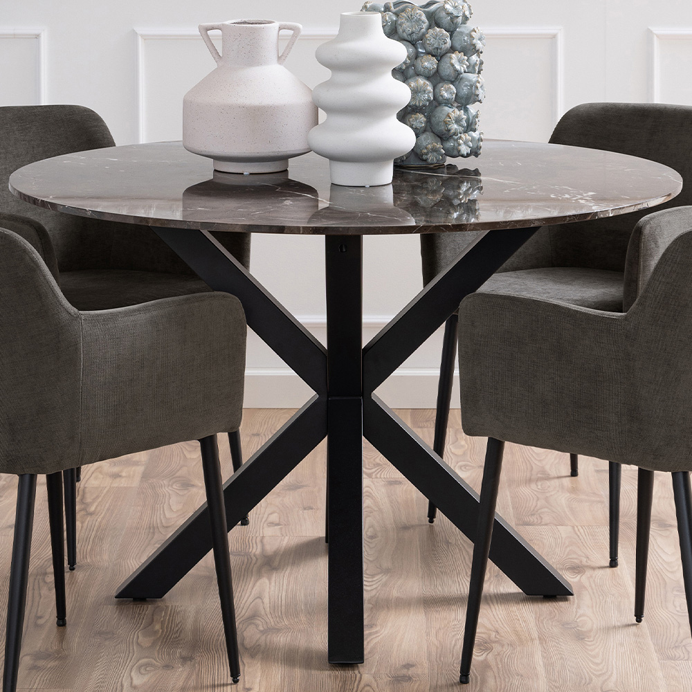 Florence Heaven 4 Seater Dining Table Brown Polished Marble Image 1