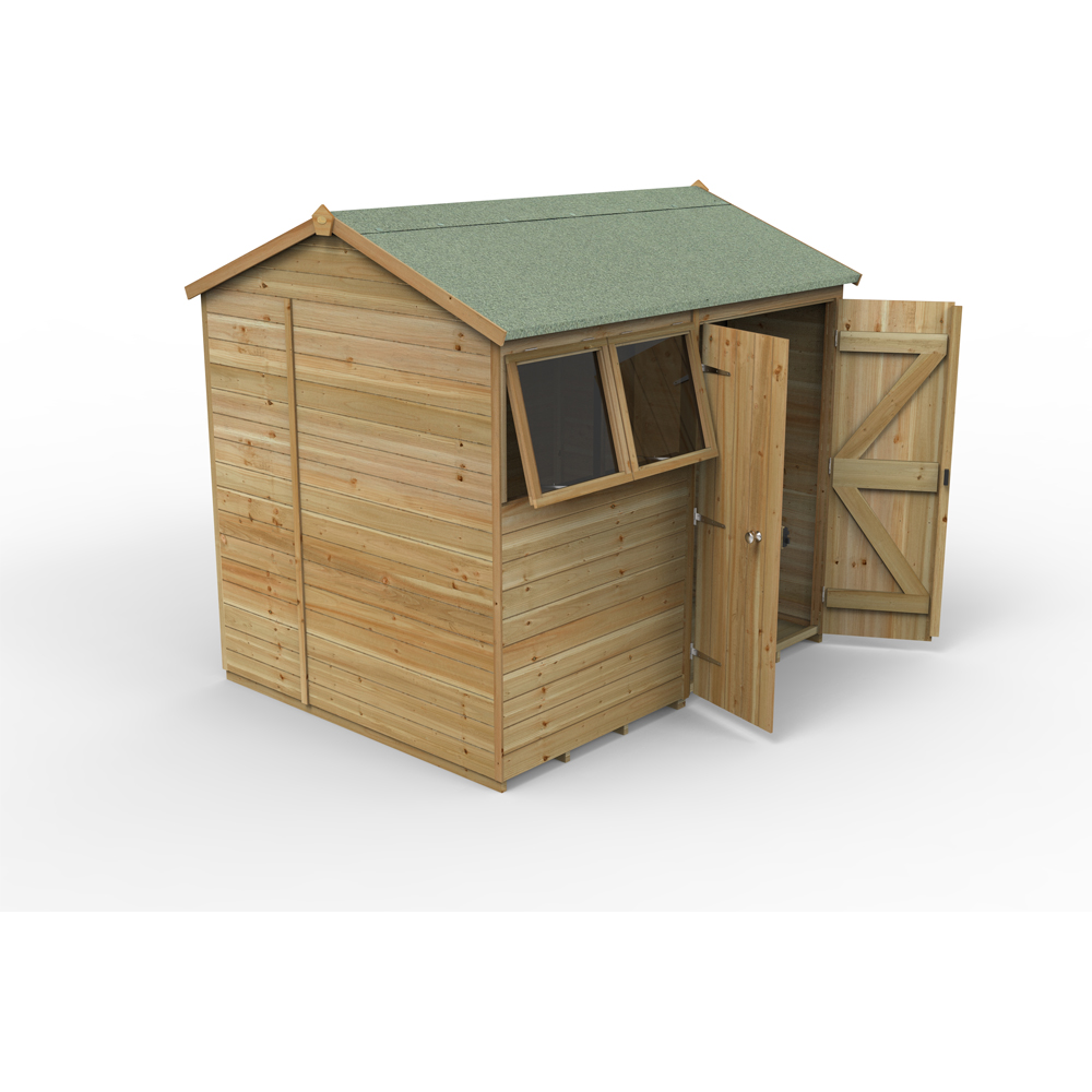 Forest Garden Timberdale 8 x 6ft 2 Opening Reverse Apex Garden Shed Image 3