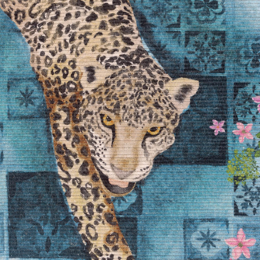 Paoletti Majorelle Blue Printed Indoor and Outdoor Rug 170 x 170cm Image 2