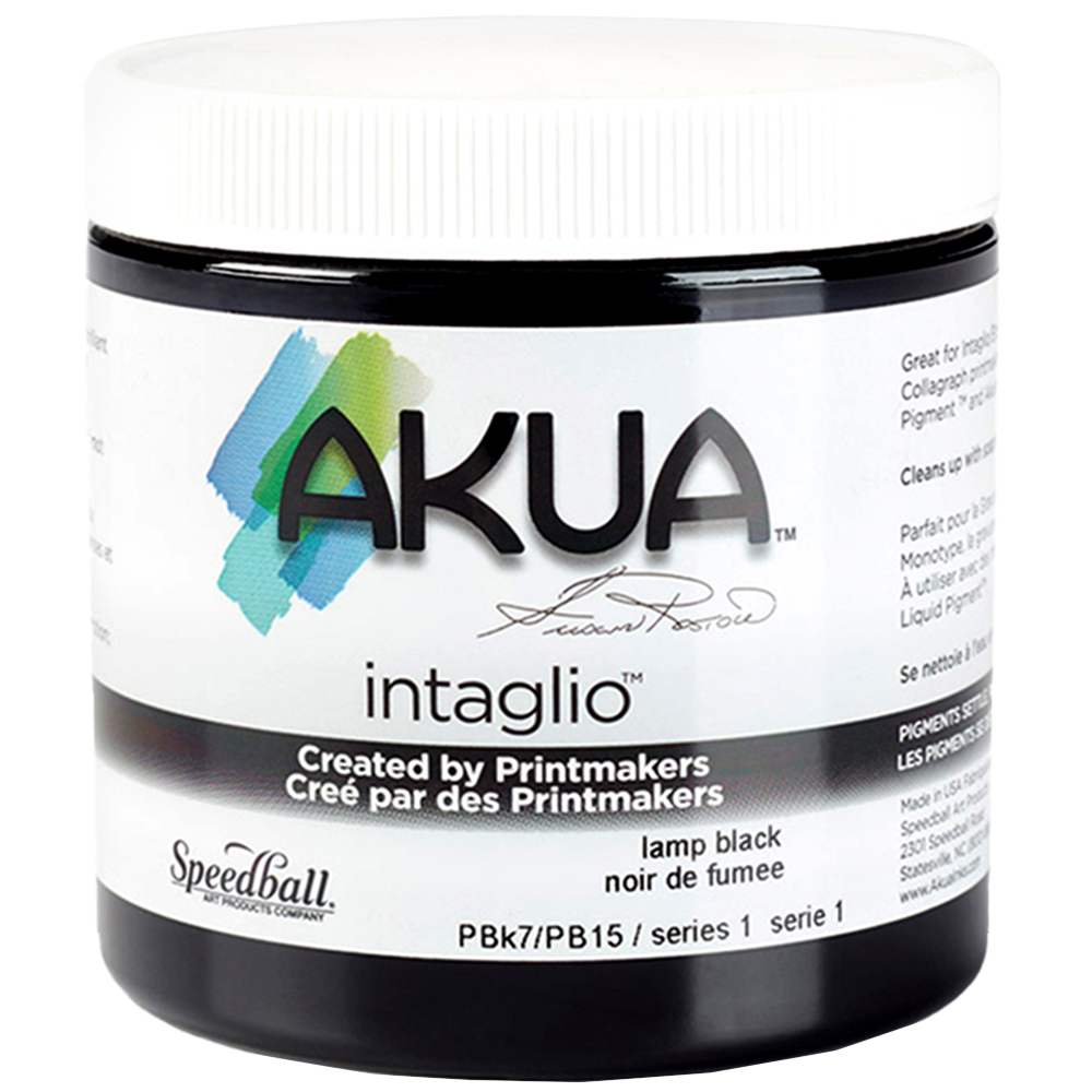 Speedball Akua Intaglio Lamp Black Water Based Printing Ink 236ml Image