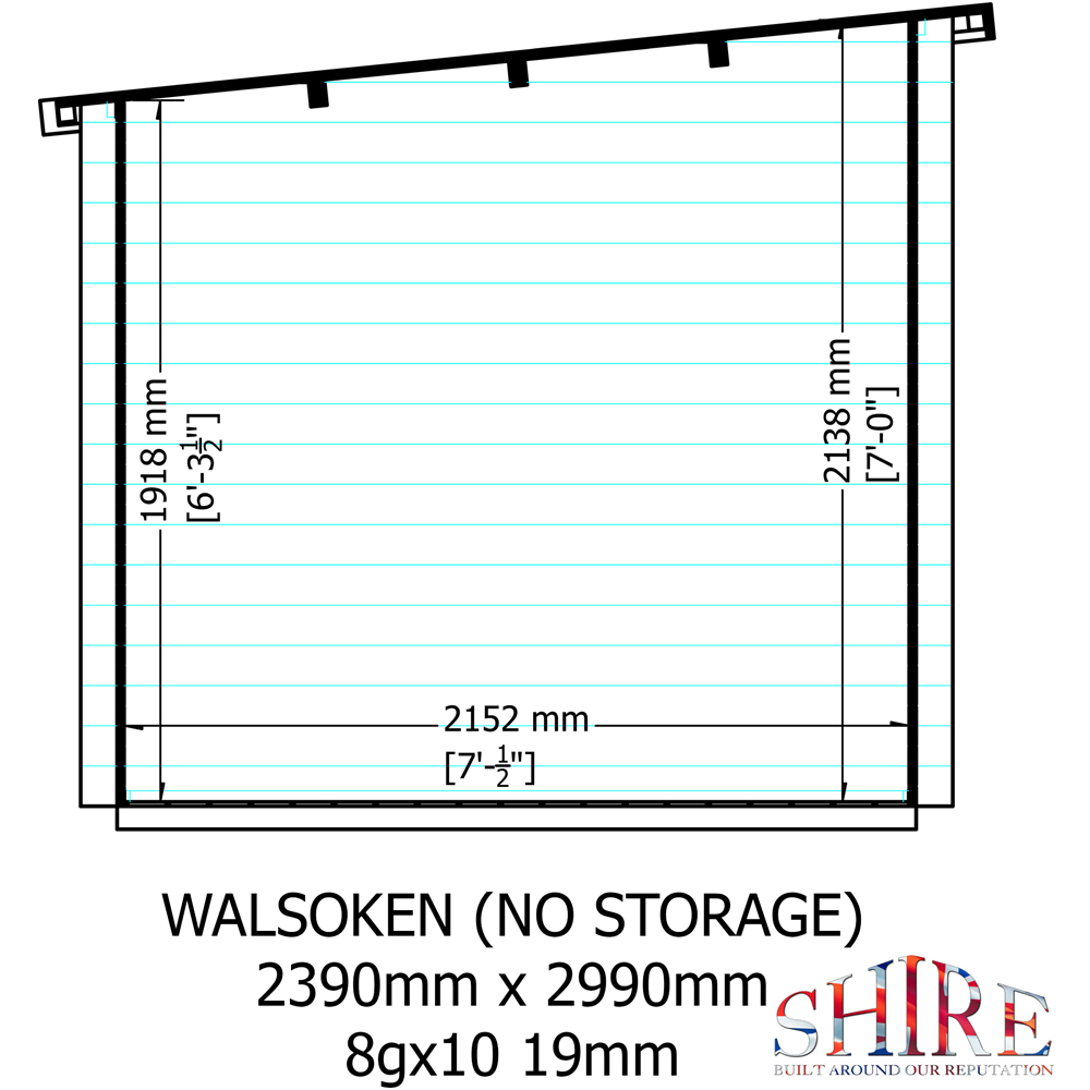 Shire Tilney 8 x 10ft Pent Garden Log Cabin Image 7