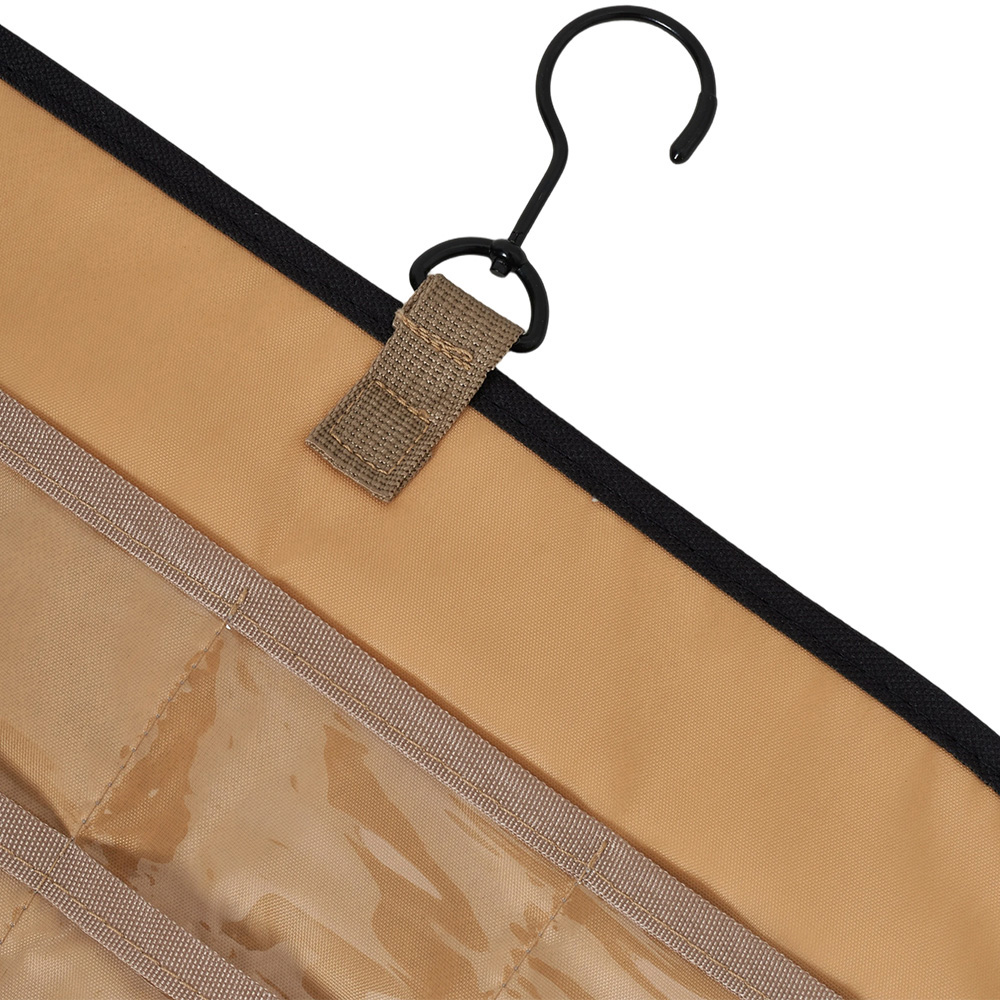 Living and Home Black and Light Brown Double Sided Hanging Jewellery Organiser with 48 Pockets Image 5
