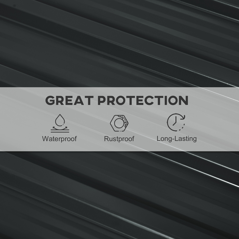 Outsunny Dark Grey Metal Greenhouse Roofing Sheet 12 Pack Image 6