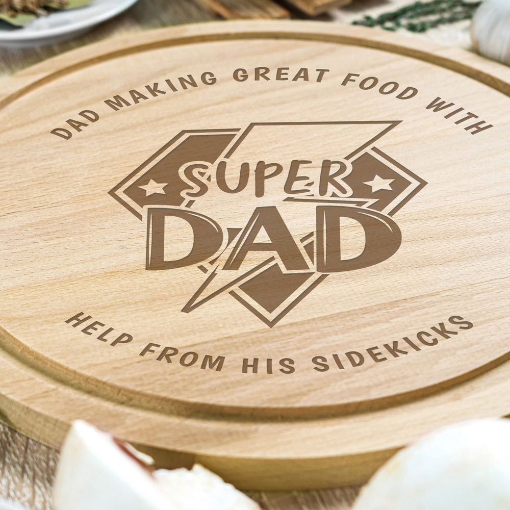 Personalised Memento Company Personalised Super Dad Chopping Board Image 3