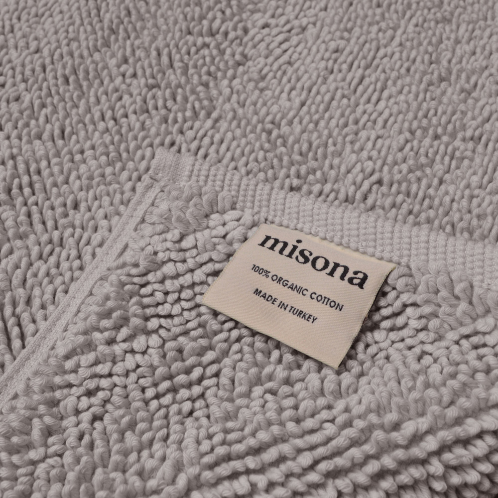 Misona Loop Light Grey Reversible Organic Cotton Bath Mat 50 x 80cm Image 2