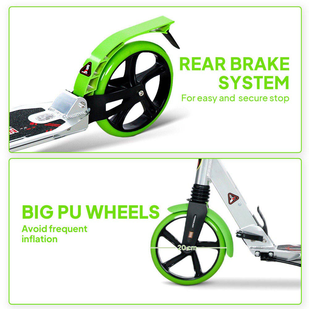 HOMCOM Green Adult Foldable Kick Scooter Image 5