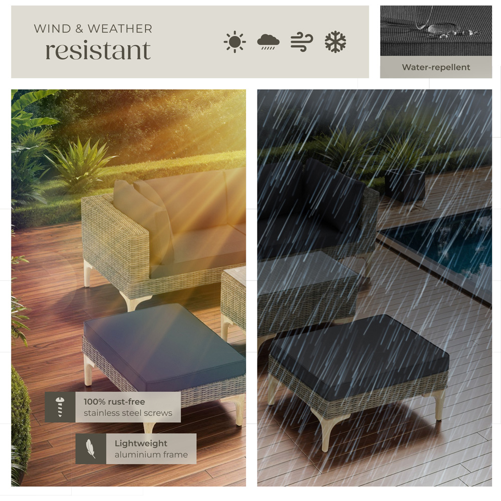 tectake Bellaria 4 Seater Nature Garden Furniture Set Image 7