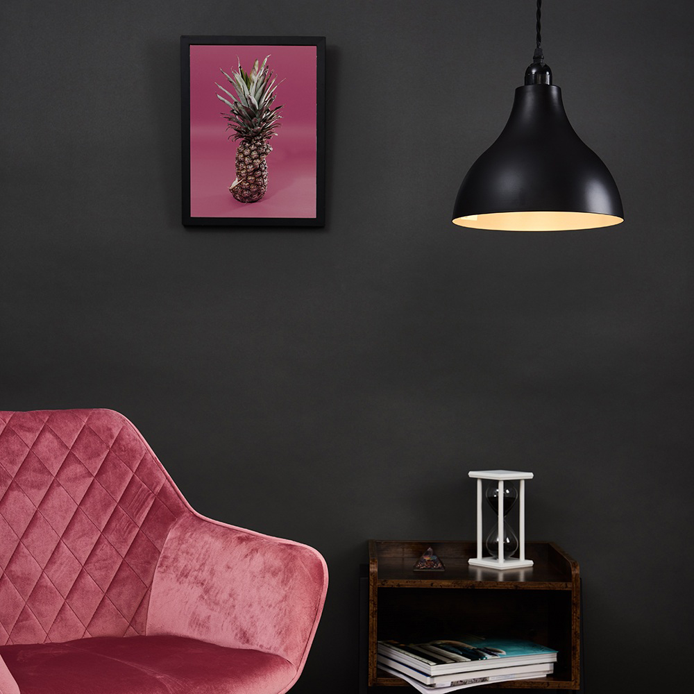 ValueLights Dexter Black and Silver Retro Pendant Shade Image 2