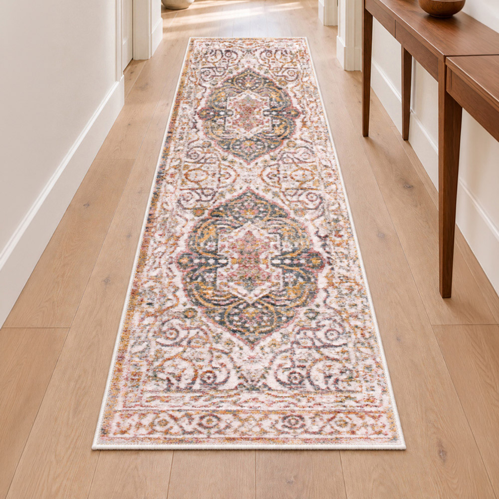 Portland Urco Nuevo Noah White and Yellow Textured Runner Rug 66 x 200cm Image 1