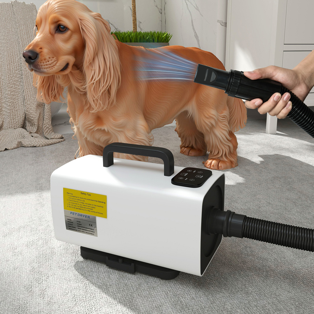 PawHut White 3 Nozzle Dog Hair Dryer with Auto Adjustable Temperature and Airflow 2200W Image 2