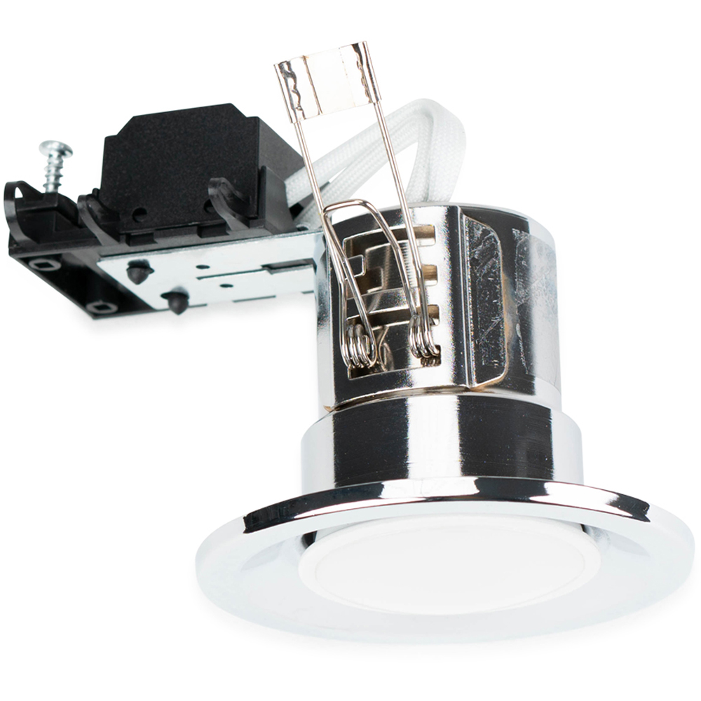 ValueLights Chrome Warm White LED Ceiling Downlight 6 Pack Image 1