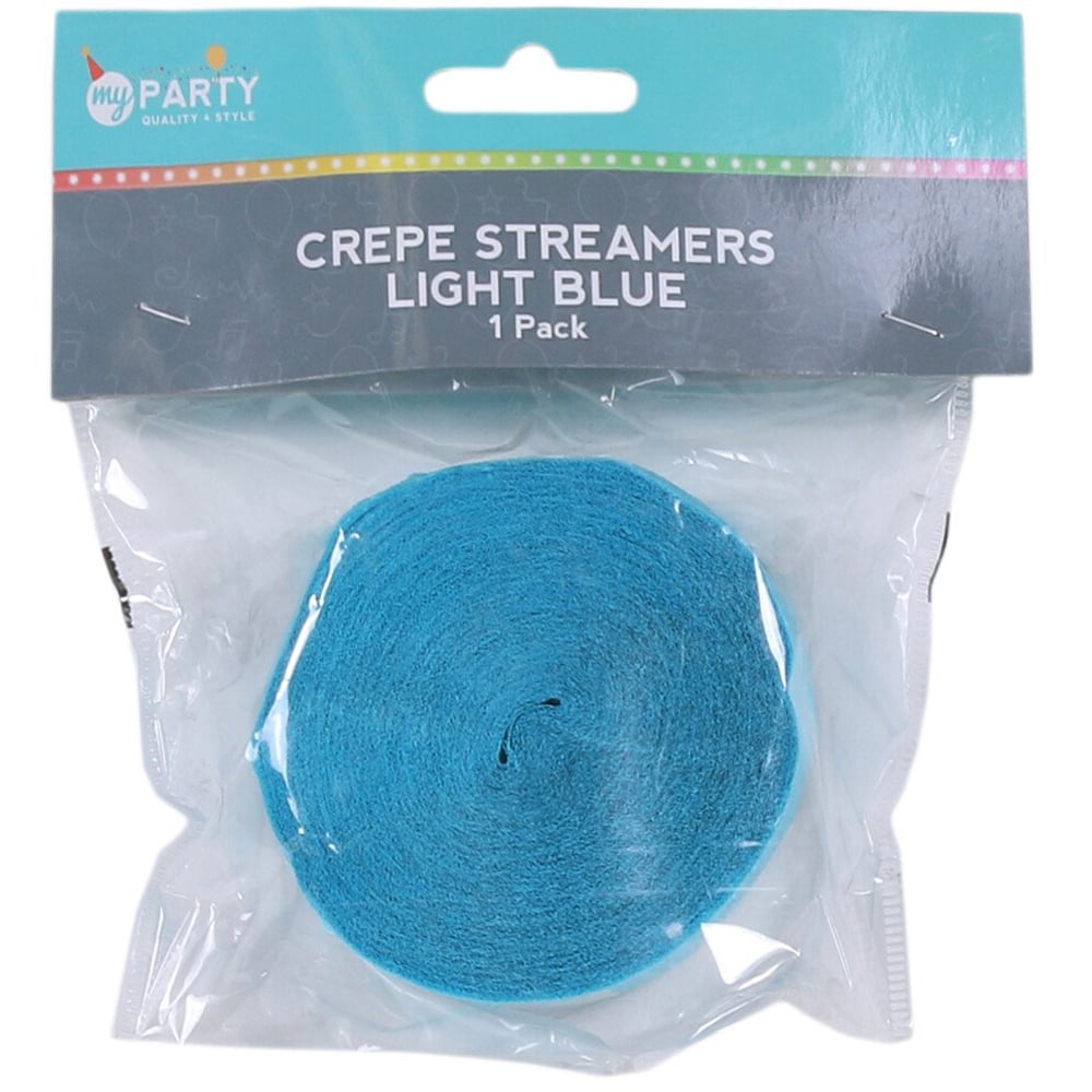 My Party Crepe Streamer Roll - Light Blue Image