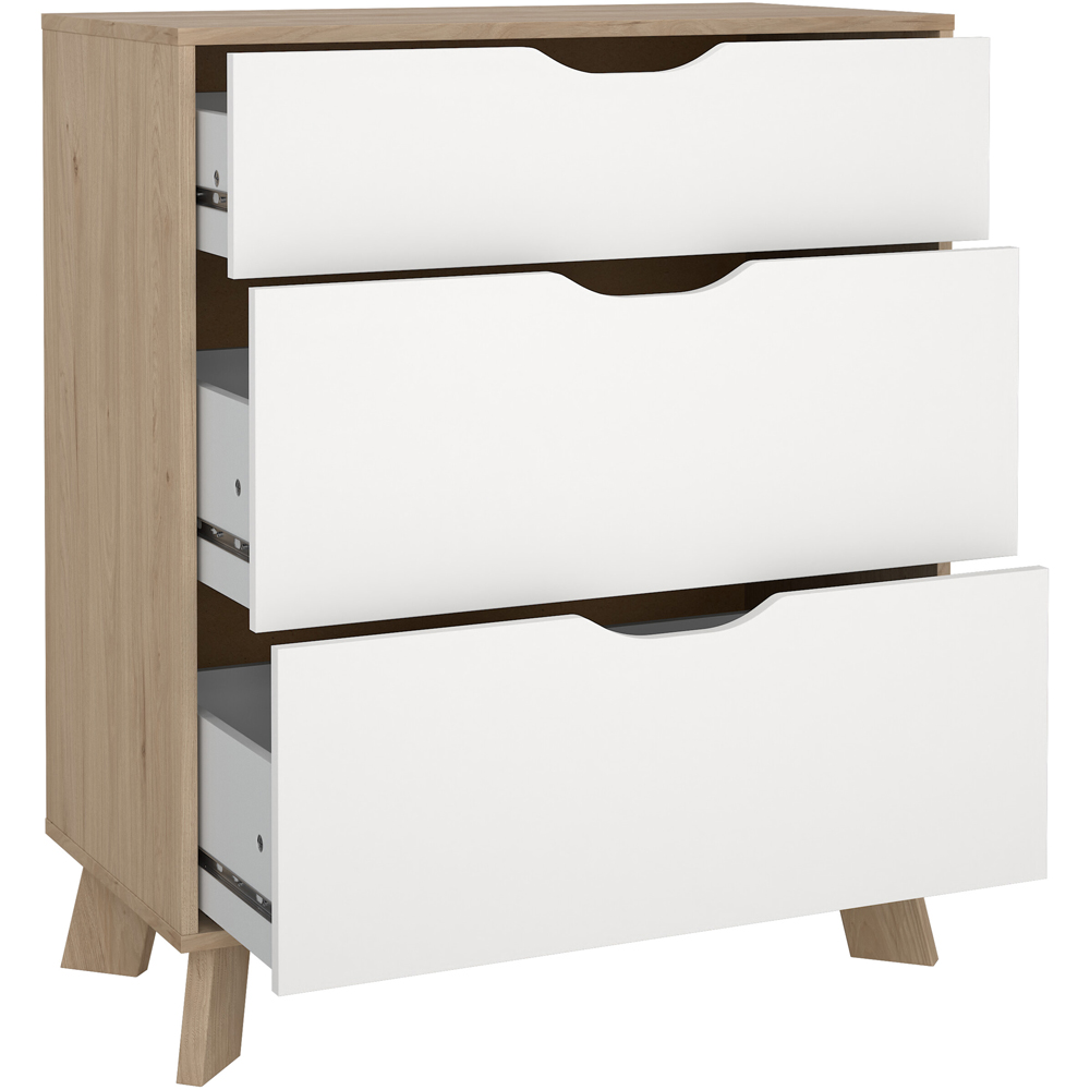 Furniture To Go Ikast 3 Drawer Brown and White Chest of Drawers Image 4