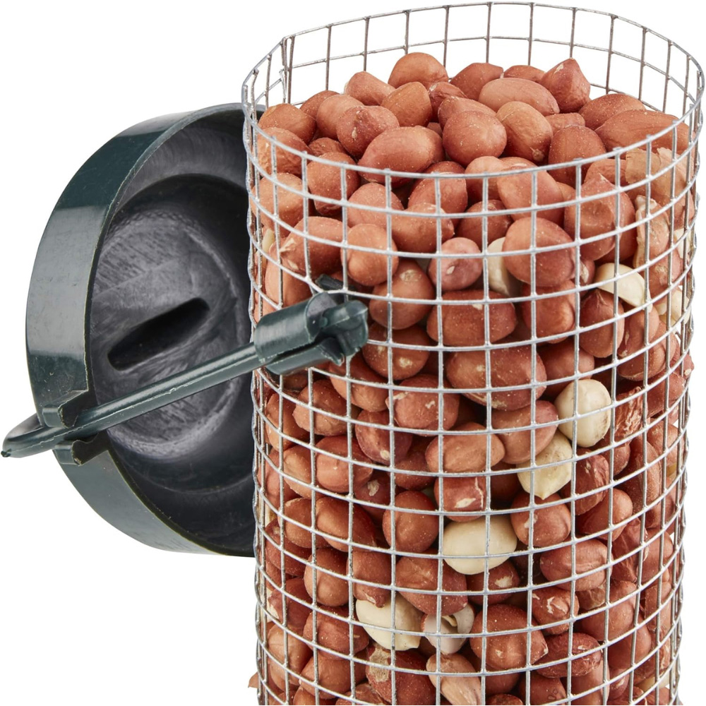 Happy Beaks Green Plastic Squirrel-Proof Design Hanging Bird Nut Feeder Image 5