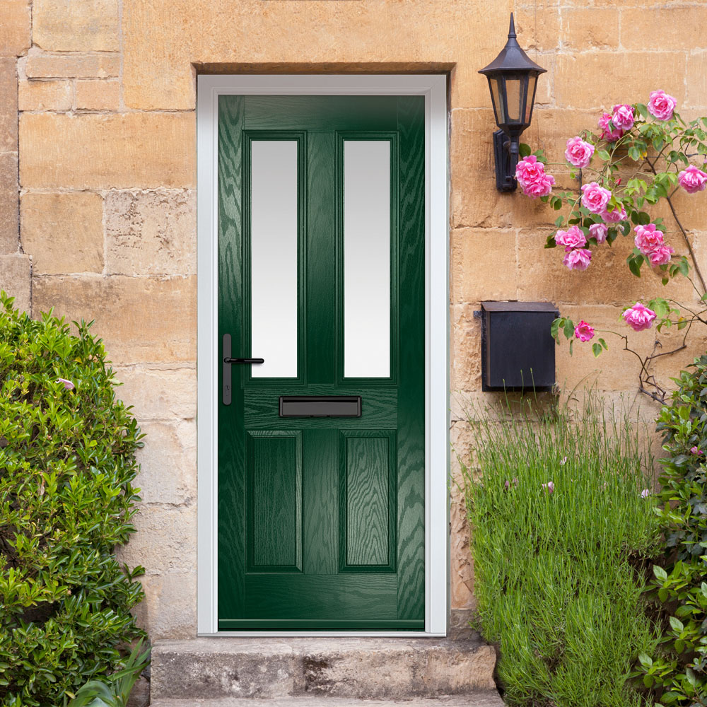 Crystal-Direct Carnoustie Green GRP Clear Glass Right Hand Open Front Door 2090 x 920mm Image 2