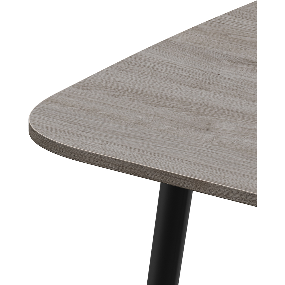 Living and Home 4 Seater Woodgrain Effect Dining Table Brown and Black Image 4