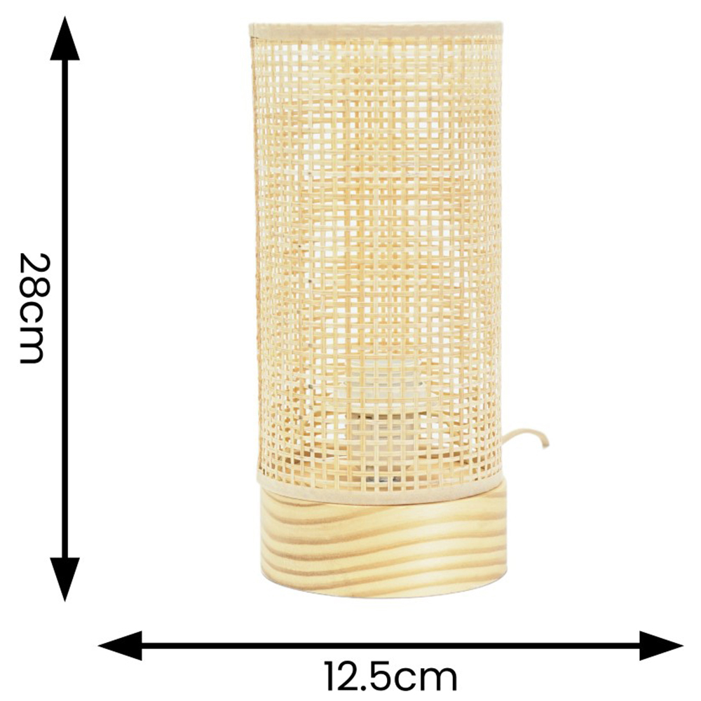 ValueLights Elsa Natural Bamboo Shade Wooden LED Table Lamp Image 4