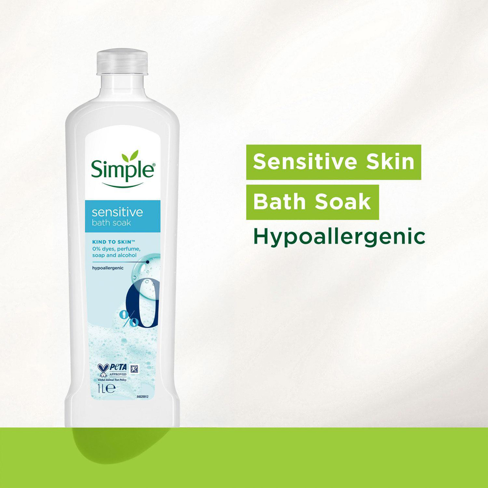 Simple Kind to Skin Hypoallergenic Sensitive Bath Soak 1L 6 Pack Image 4