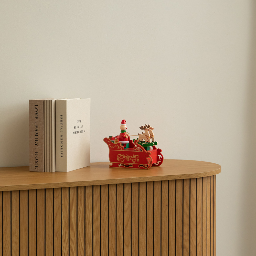 Samuel Alexander Musical Santa Sleigh Decoration with Moving Reindeer 17cm Image 8