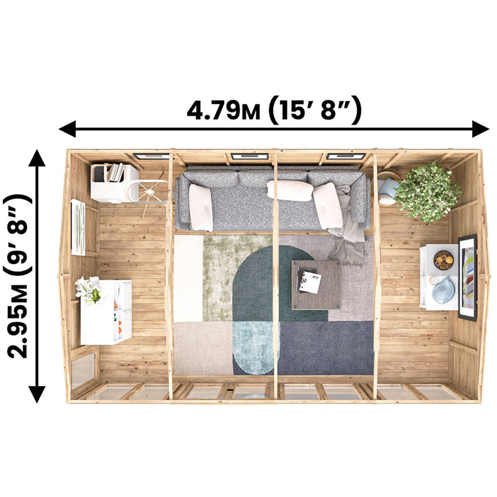 Dunster House RagePanda 16 x 10ft Brown Reverse Superfelt Apex Summerhouse Image 9