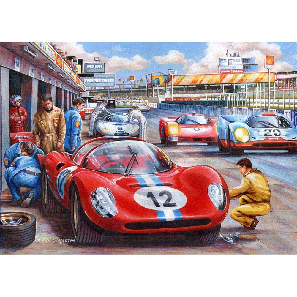 The House of Puzzles Pit Stop 500 Piece Big Jigsaw Puzzle Image