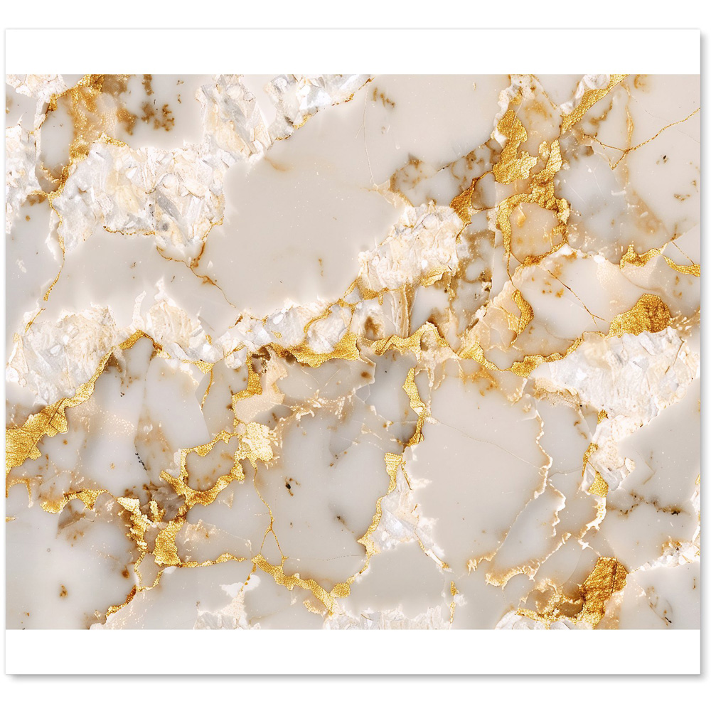 Warren Reed Designer Gold And White Quartz Effect Glass Kitchen Splashback 65 x 70cm Image 2