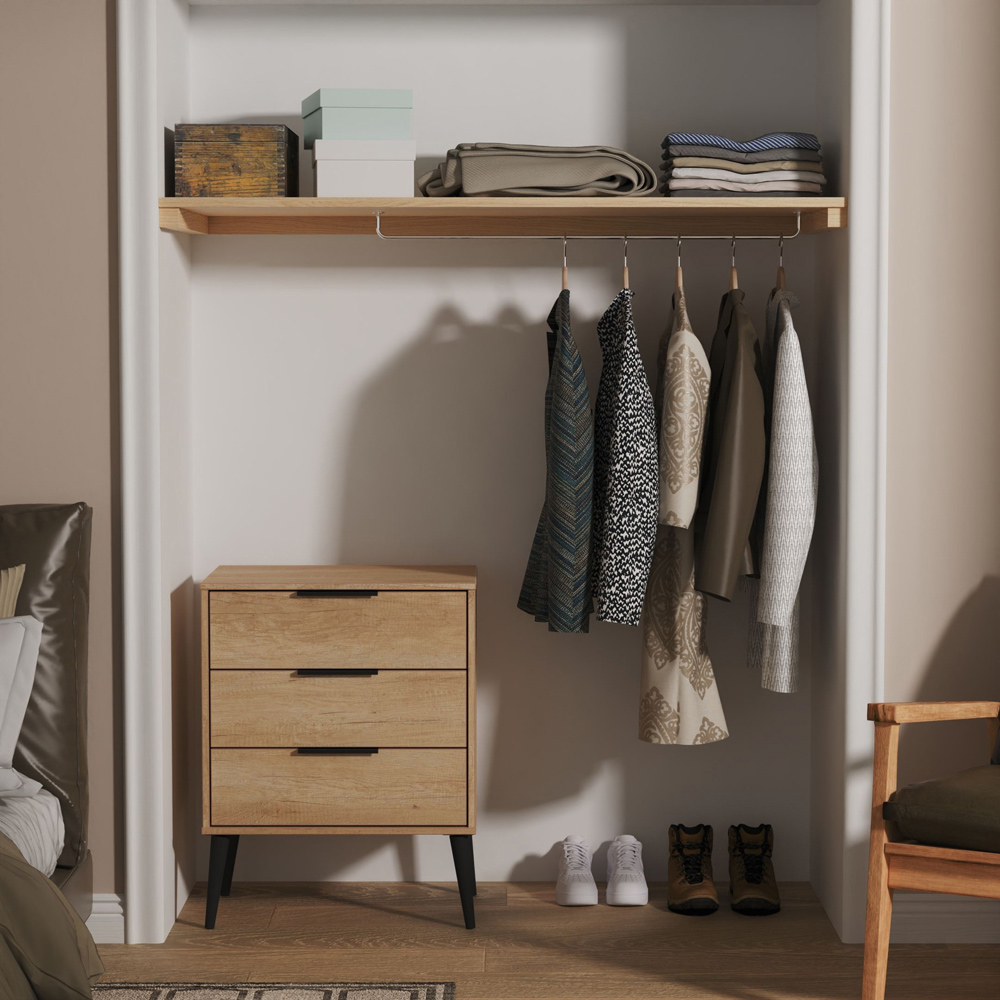 Crowndale Hong Kong 3 Drawer Nebraska Oak Midi Chest of Drawers Ready Assembled Image 7