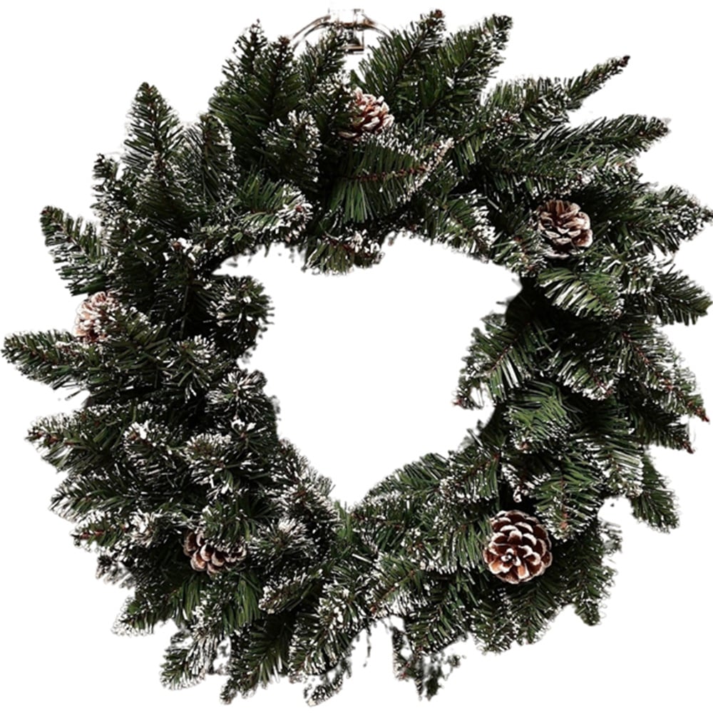 Premier Rocky Mountain Snow Tipped Christmas Wreath 50cm Image 1