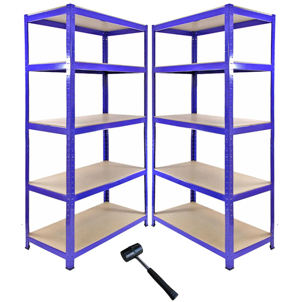Monster Racking T-Rax Corner Shelving Unit and Set of 2 Blue Garage Storage Bays 90cm Image 2