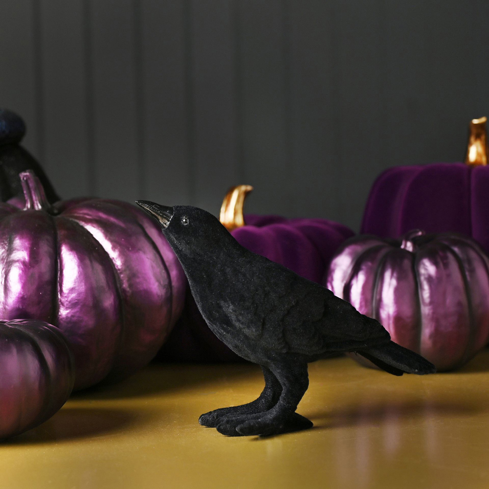 Hocus Pocus Halloween Flocked Crow Image 2