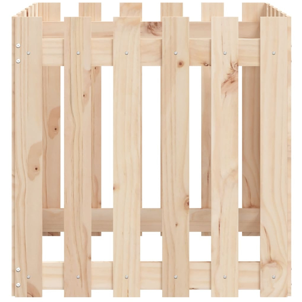 vidaXL Natural Solid Pine Wood Square Garden Planter 60cm Image 5