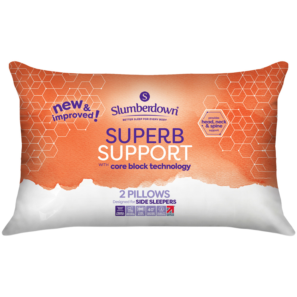 Pack of 4 Slumberdown Superb Support Sleep Soundly Pillows White Image 1