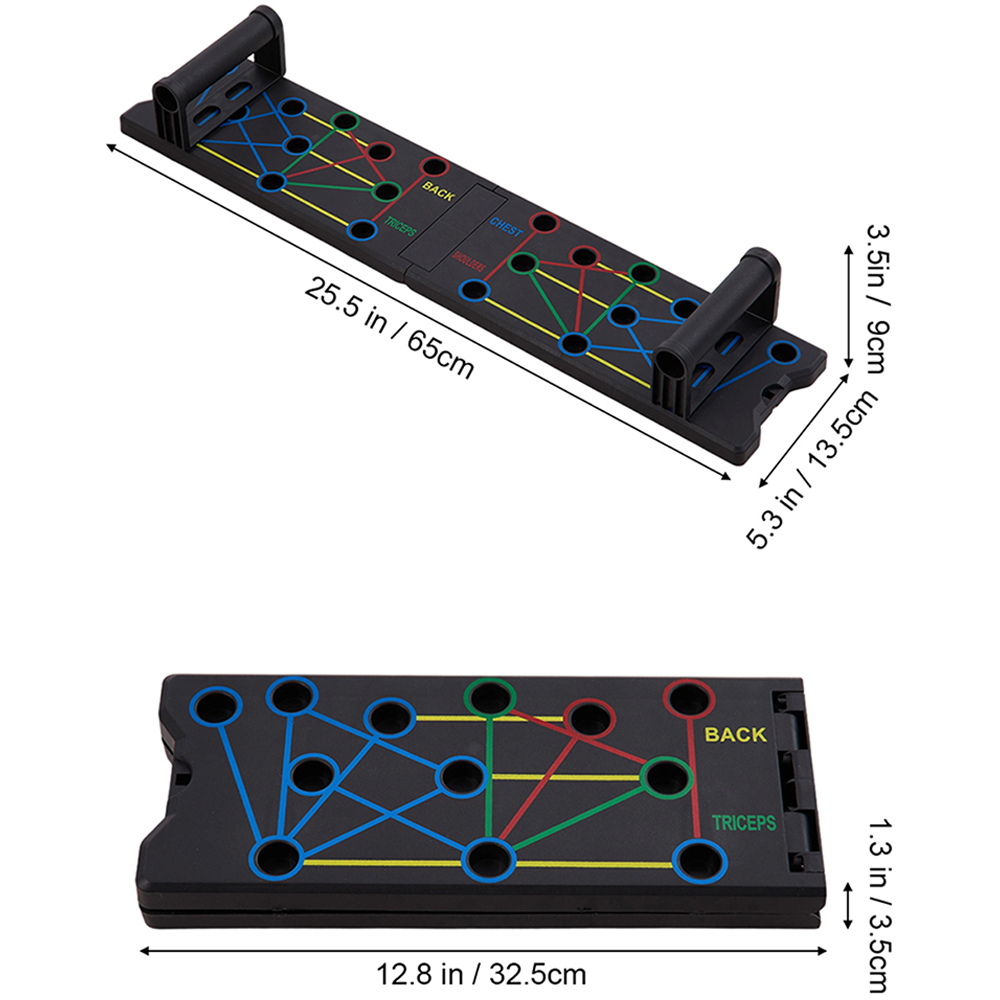 H&O Direct 15-in-1 Black Multi-Function Foldable Push Up Board Image 6