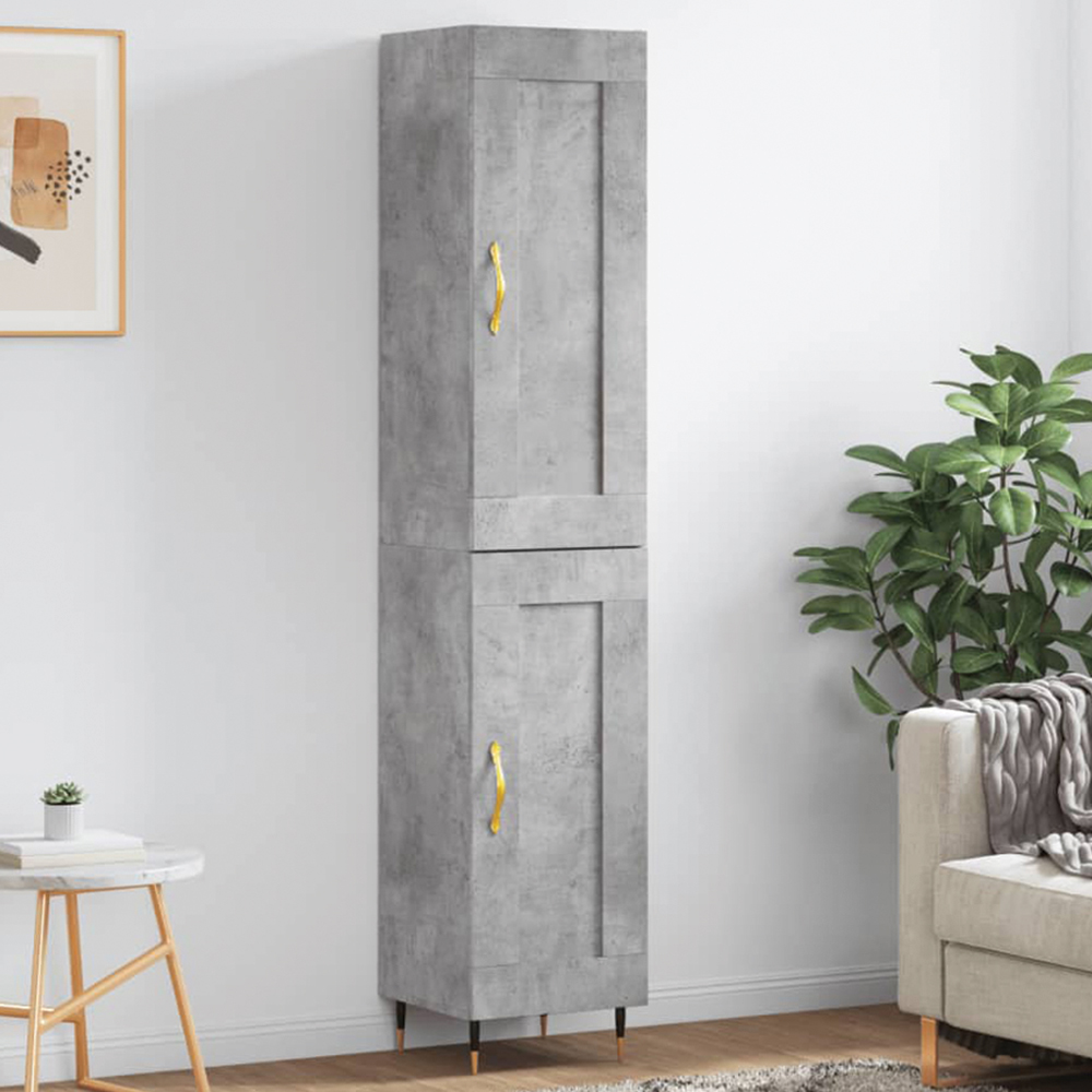 vidaXL 2 Door Concrete Grey Highboard Image 1