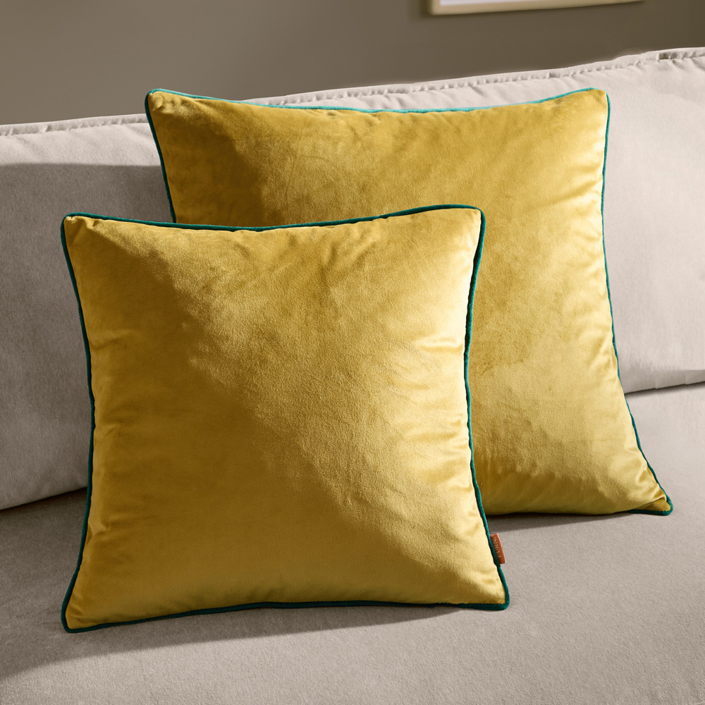 Furn Meridian Moss and Emerald Velvet Cushion 45 x 45cm Image 5