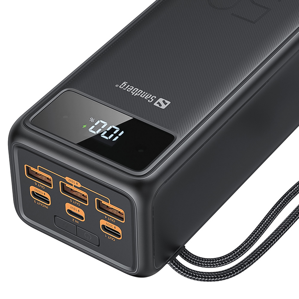 Sandberg Black USB-C PD power bank 130W 50000mAh Image 2