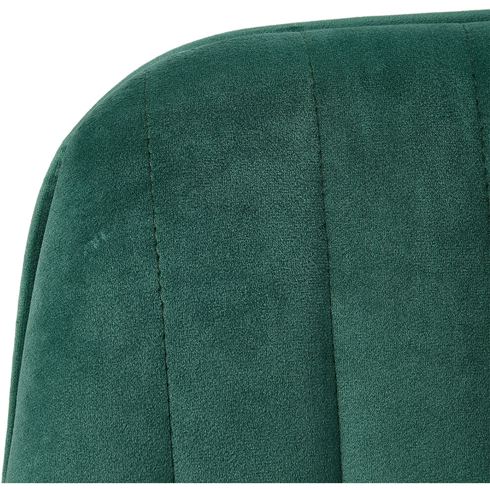Living and Home Dark Green Flannel Upholstered Bar Stools Set of 2 Image 4