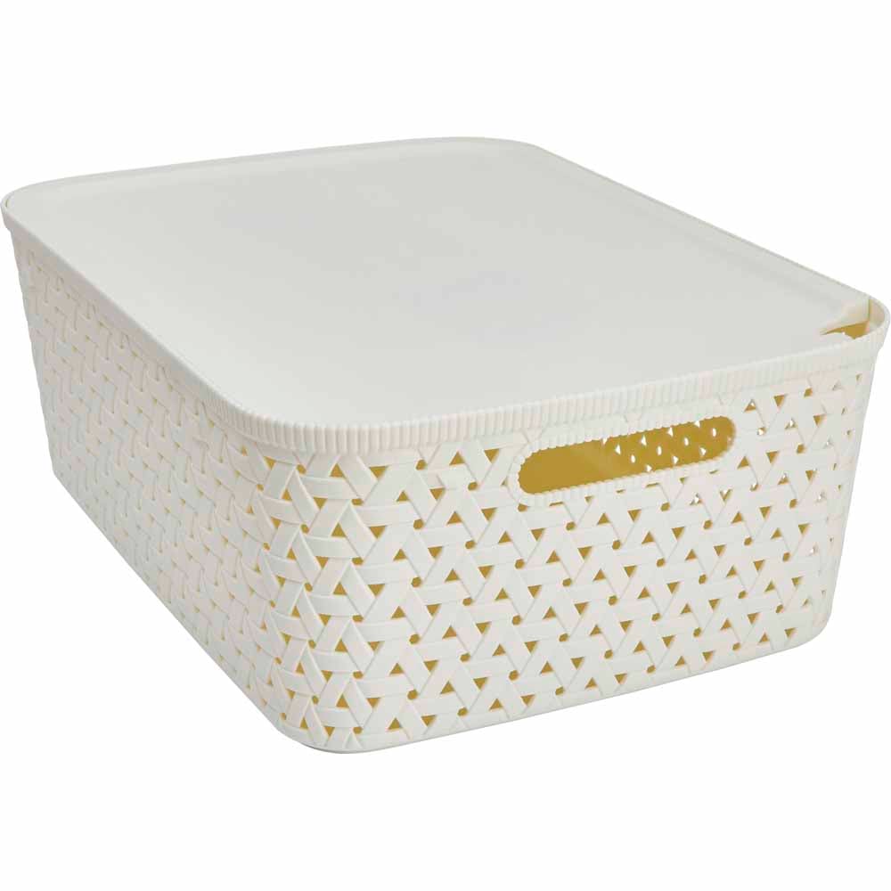 Wilko 15L Marshmallow Storage Box with Lid Wilko