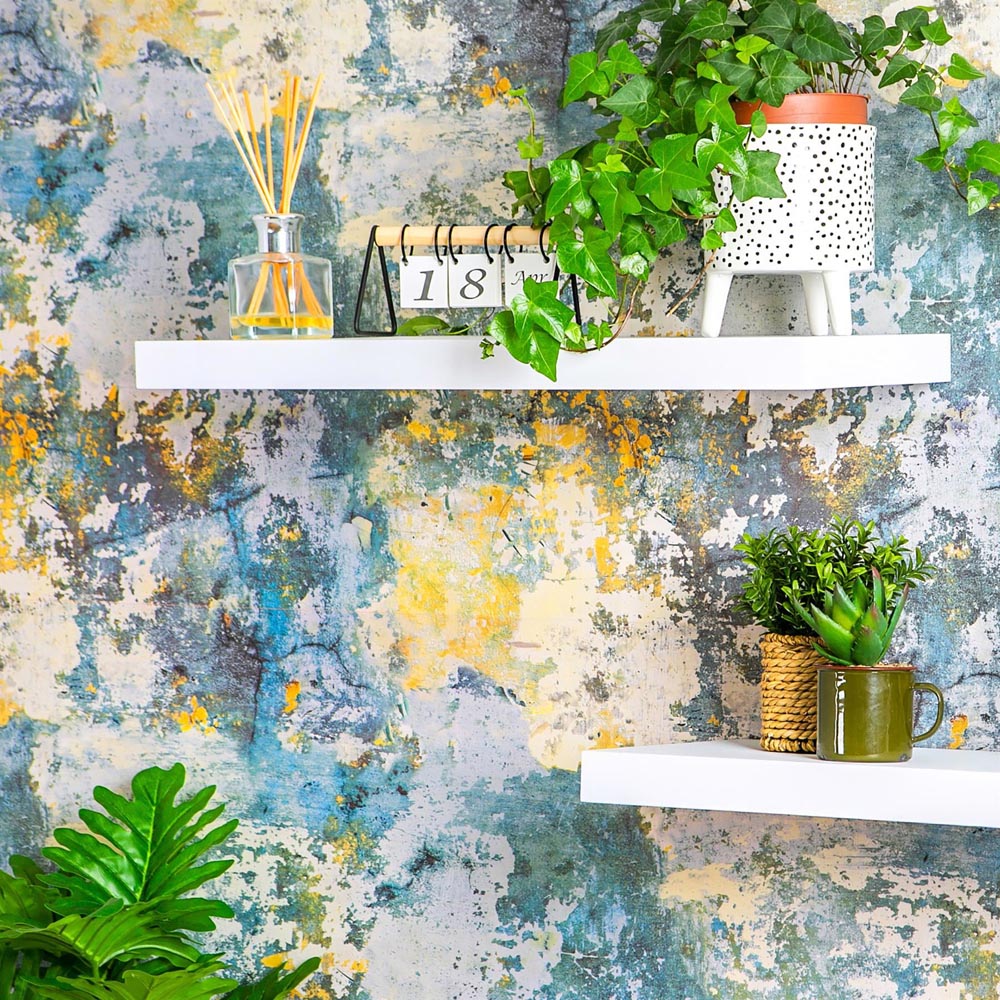Harbour Housewares 60cm 3 Pack White Floating Wall Shelf Image 3