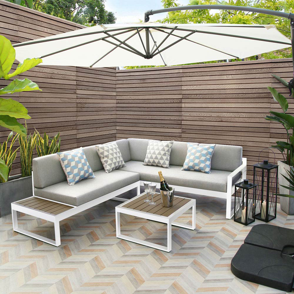 Maia 4 Seater White Modular Lounge Sofa Image 8