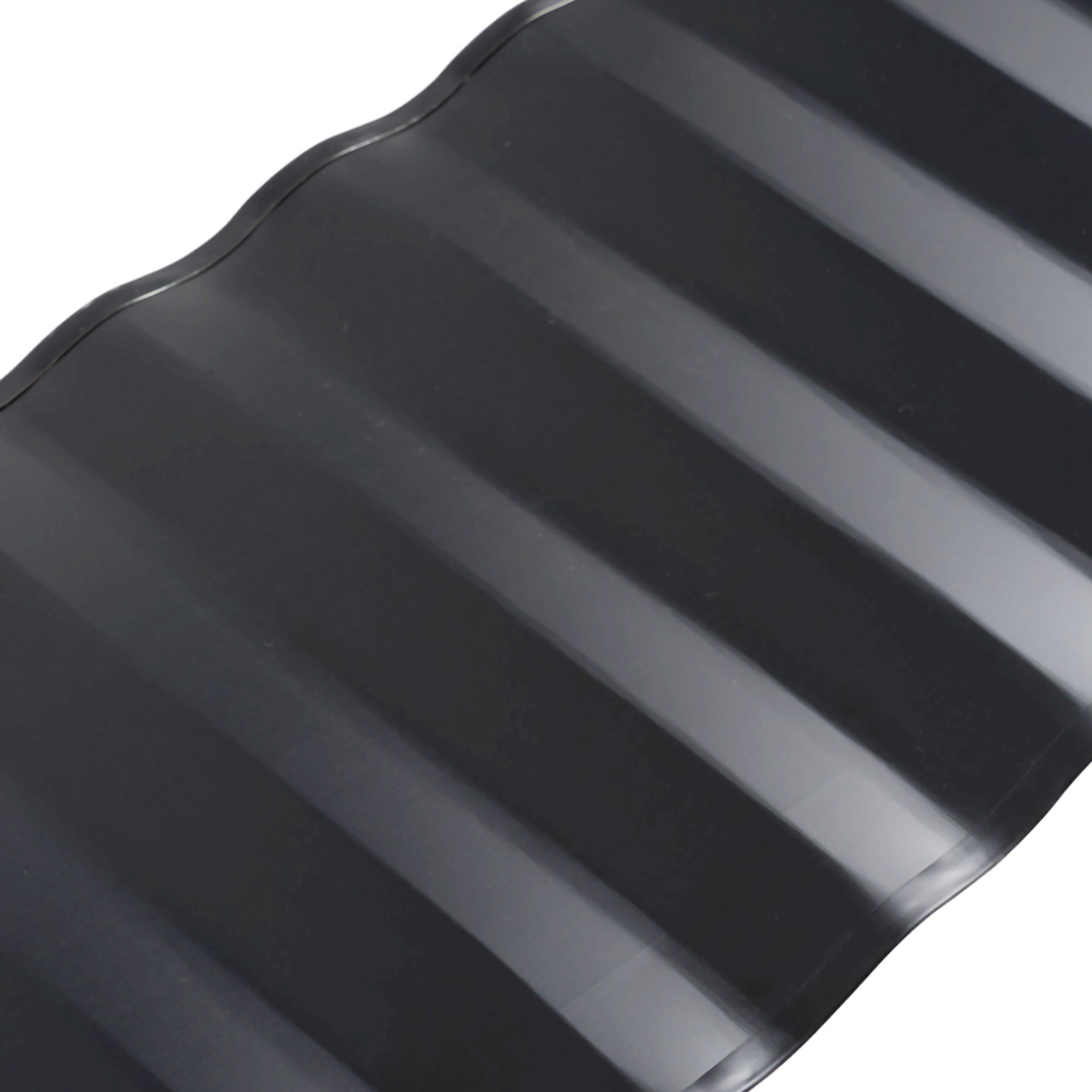 Living and Home 6m x 12.5cm Black Metal Corrugated Flexible Garden Edging Image 4