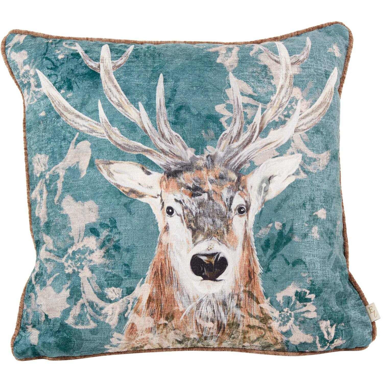 Avebury Stag Cushion - Petrol Image 1