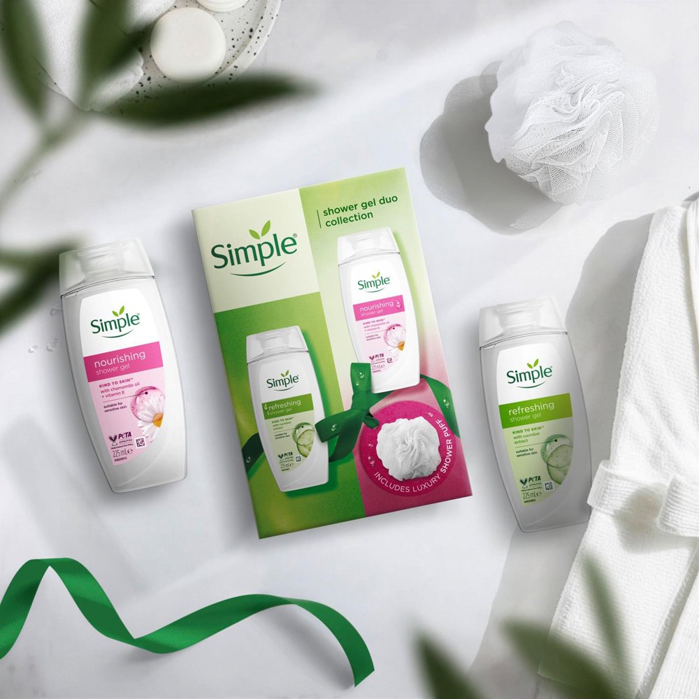 Simple Shower Gel Duo Collection Gift Set 2 Pack Image 5