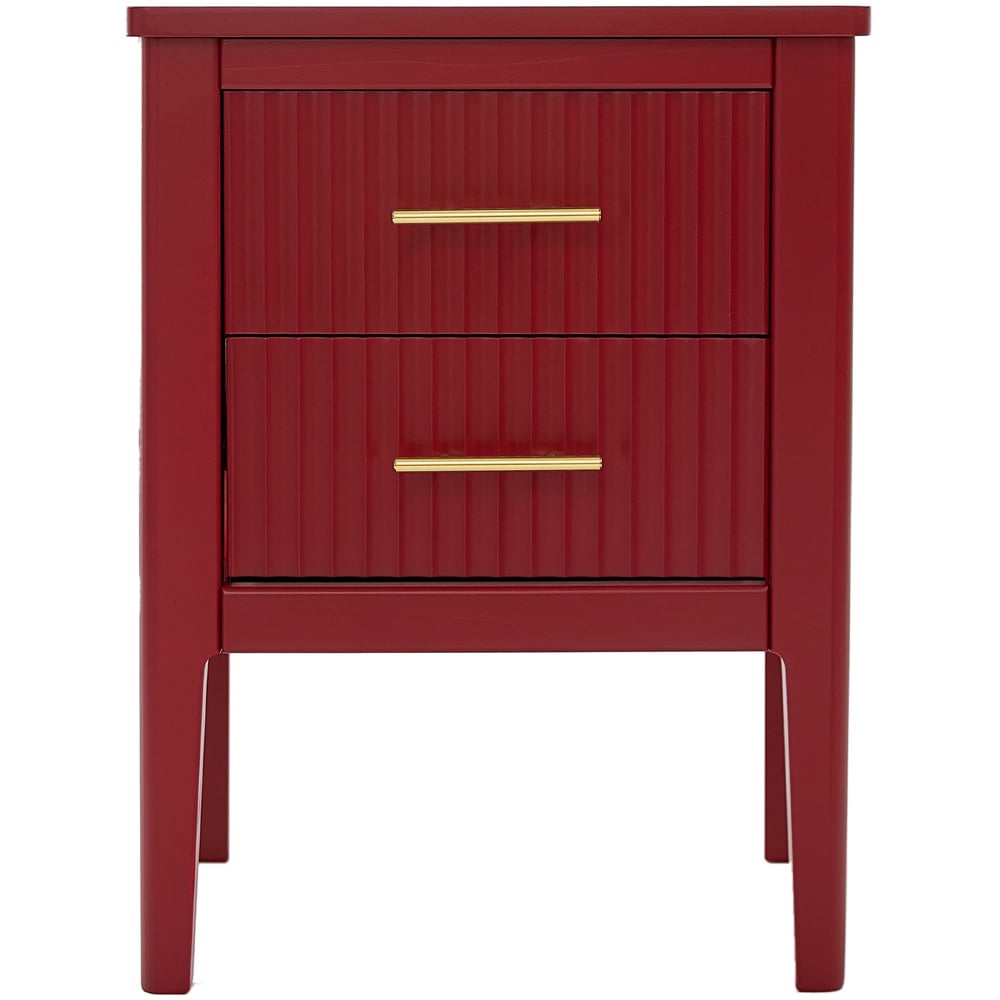 Palau 2 Drawer Red Bedside Table Image 3