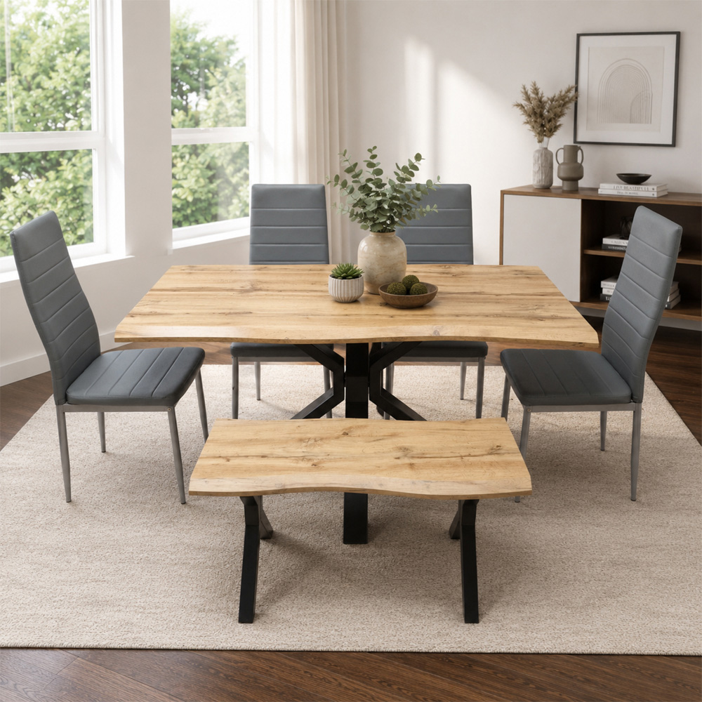 Kosy Koala 6 Seater Wooden Dining Set Grey Image 1