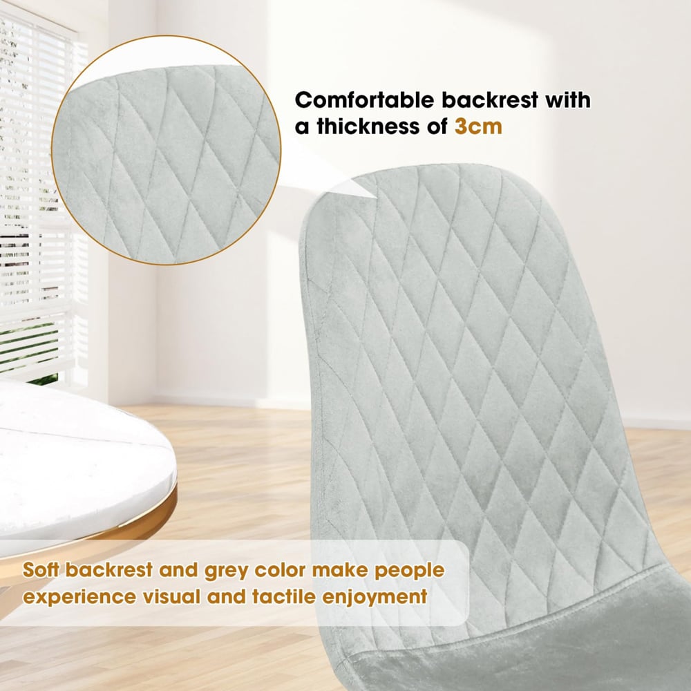 Alivio Set of 4 Grey Velvet Dining Chair Image 7