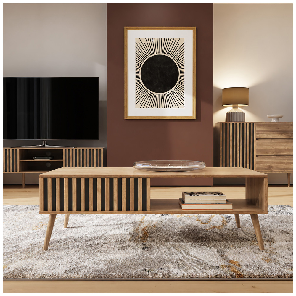 GFW Rowan Oak Louvered Coffee Table Image 8