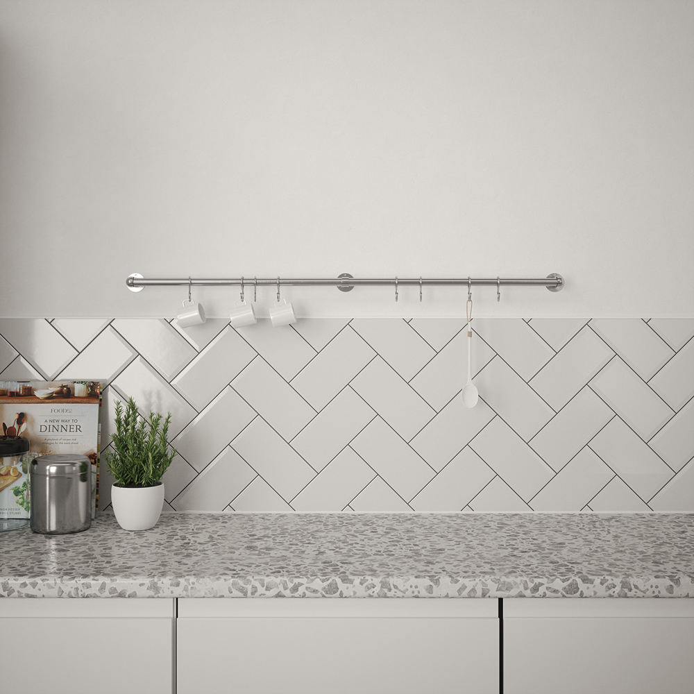 Rothley Brushed Utensil Rail 19 x 1000mm Image 4