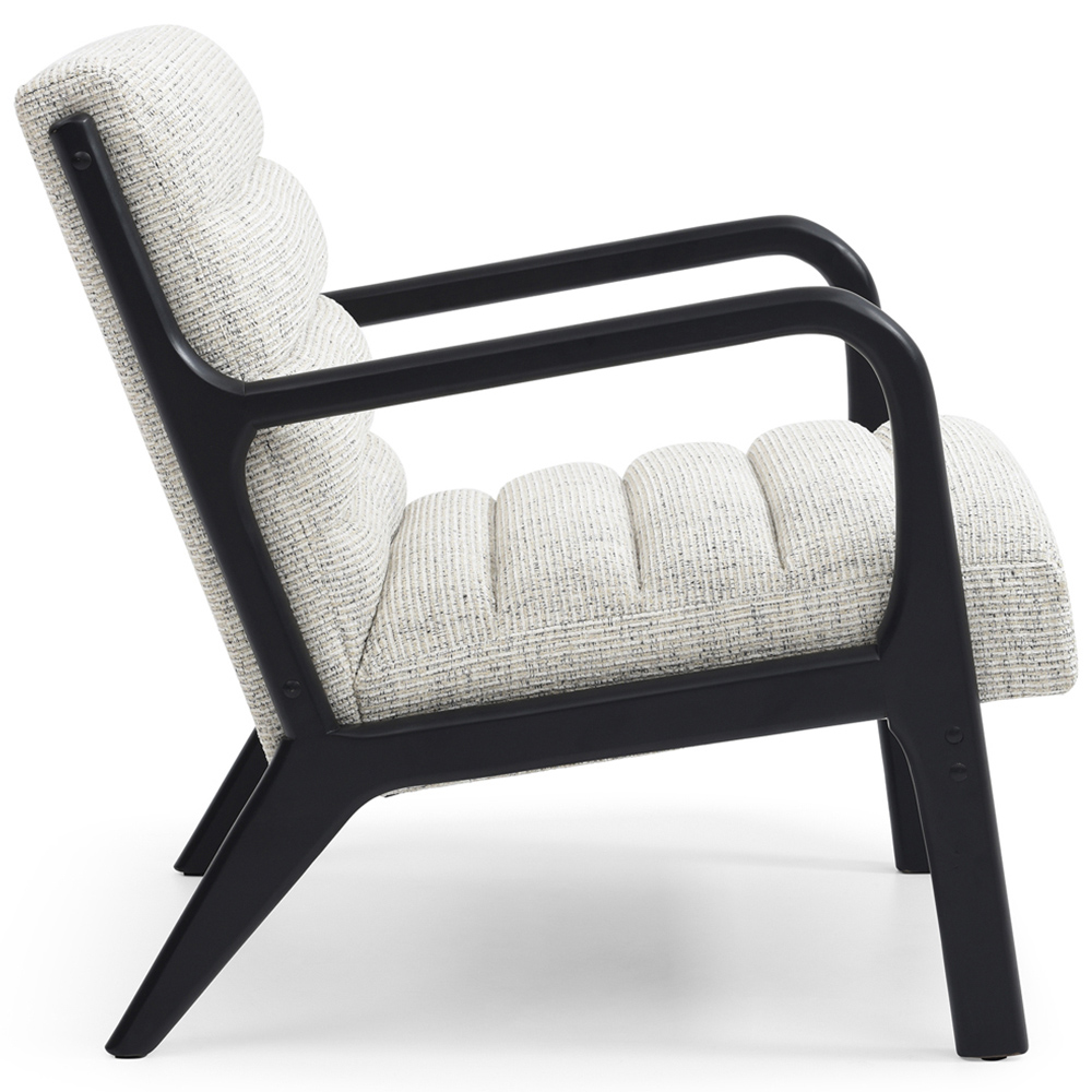 Otis Black and Natural Cord Static Ribbed Armchair Image 4