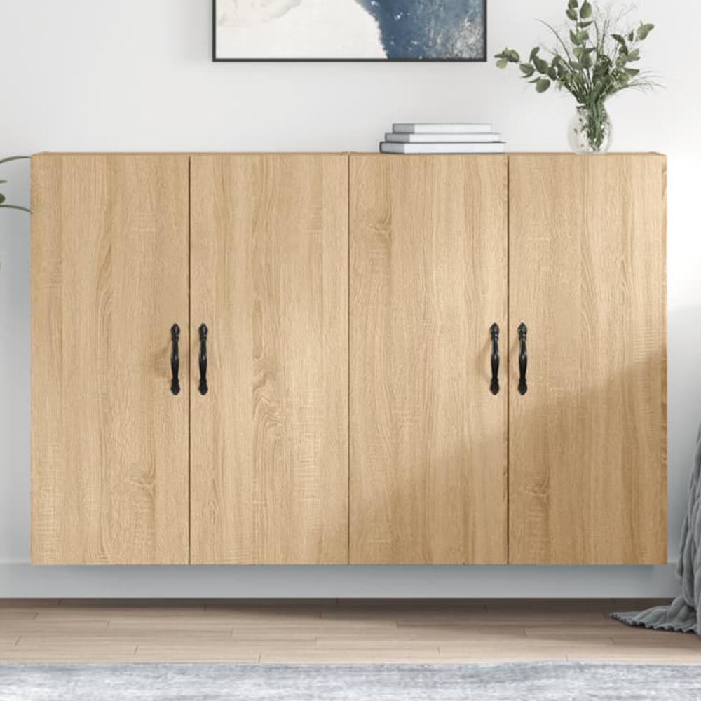 vidaXL 2 Door Sonoma Oak Wall Mounted Cabinet 2 Pack Image 1